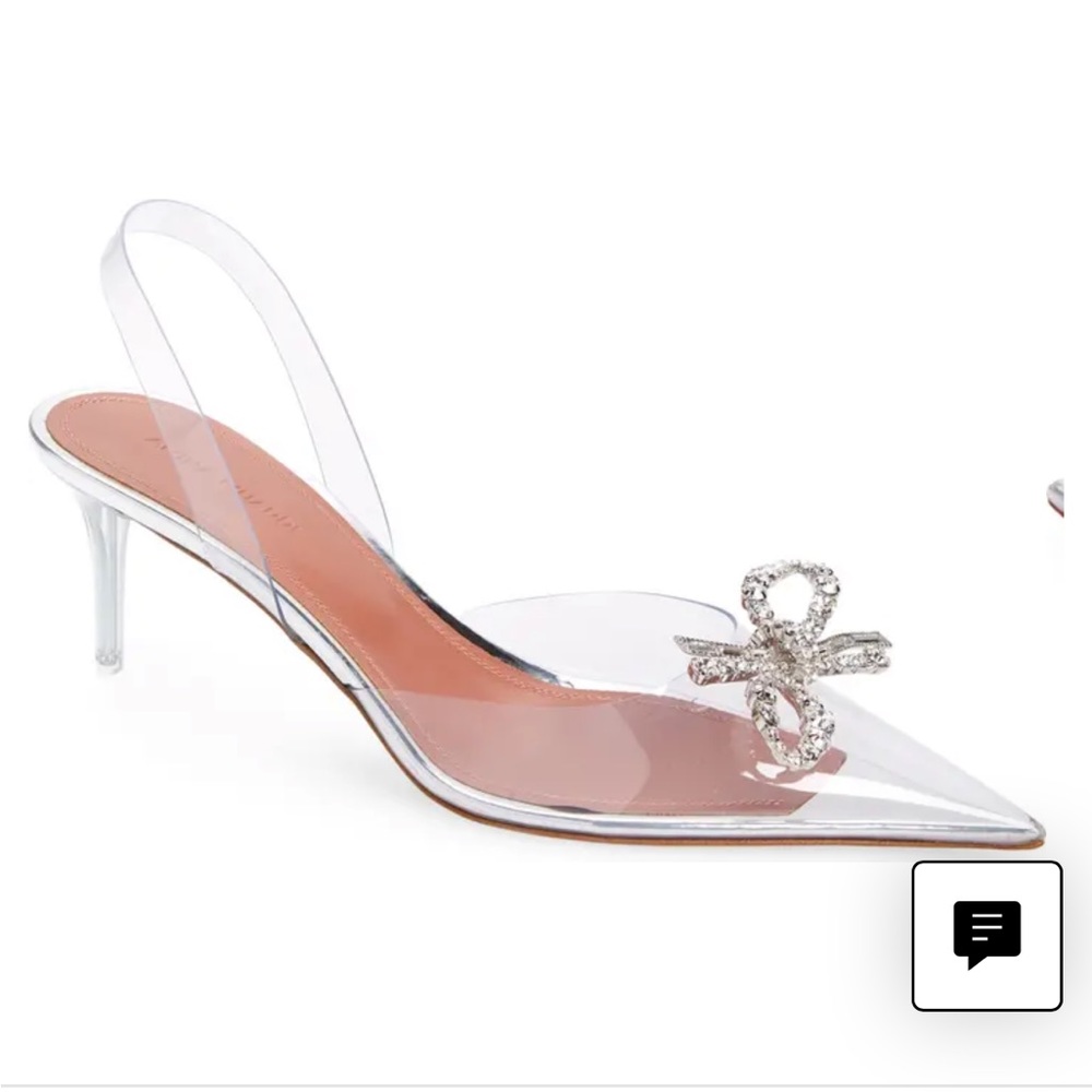 Worn once Amina Muadi Rosie Glass Pointed Toe Slingback Pump
